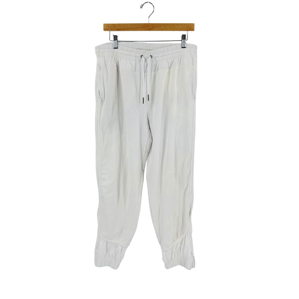 Adidas Stella McCartney White Jogger Pants Tapered Zip Cuff Size 44 Activewear - Picture 8 of 8